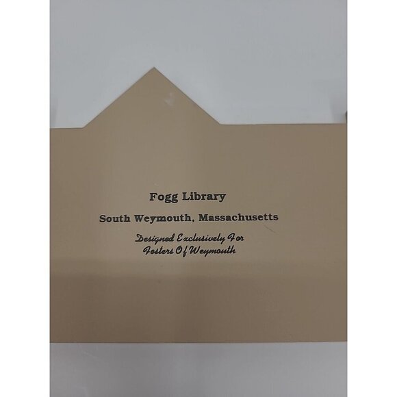 Vintage 1995 The Cat's Meow Fogg Library Wooden Block House Signed Joline - Picture 6 of 7